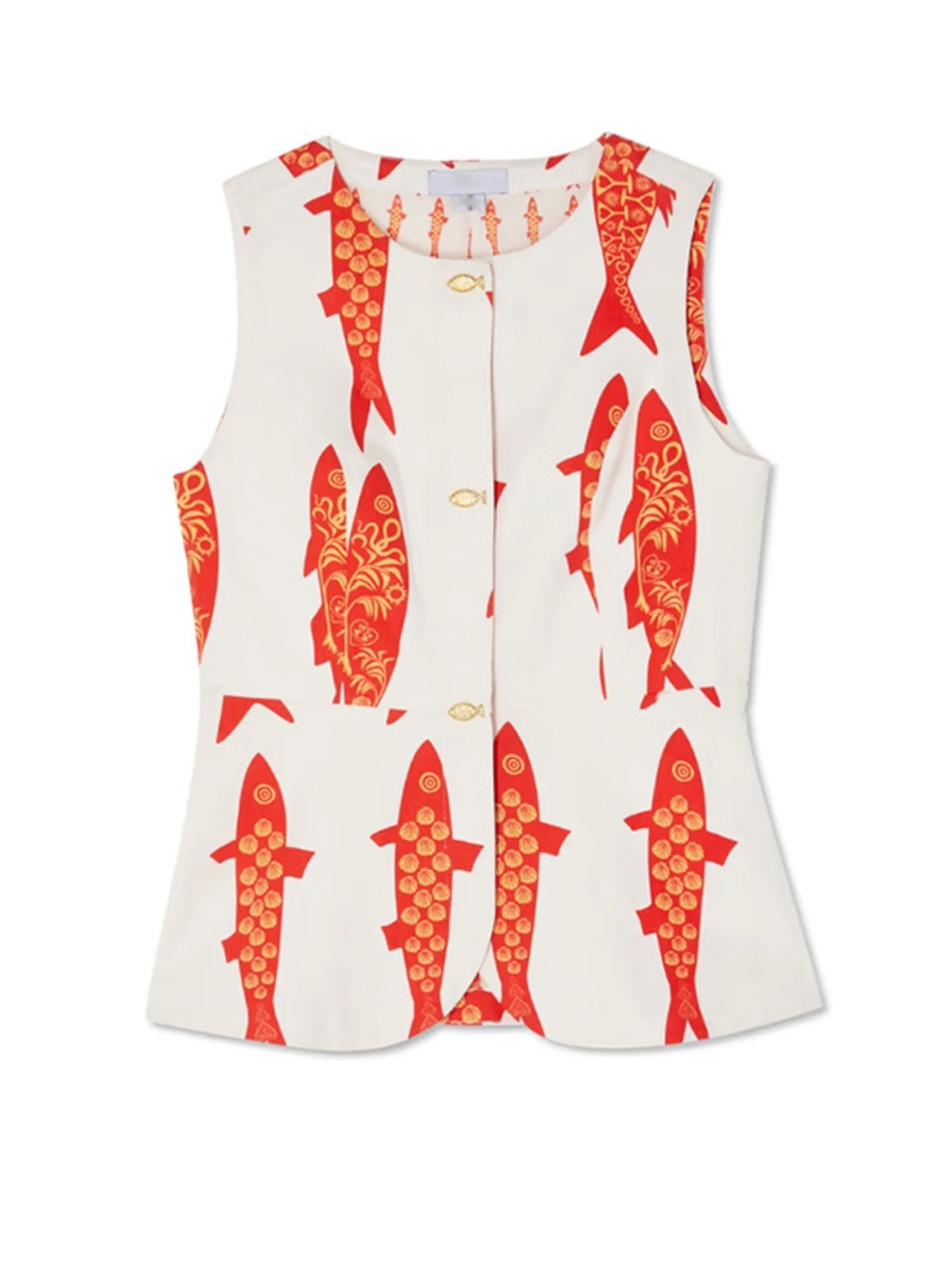 Fish Print Sleeveless Top and Pants Set - Picture 12 of 13